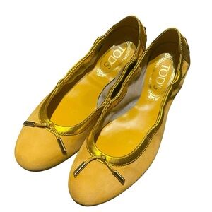 Tod's Women's Mustard Yellow Ballet Flats 7 or 37.5